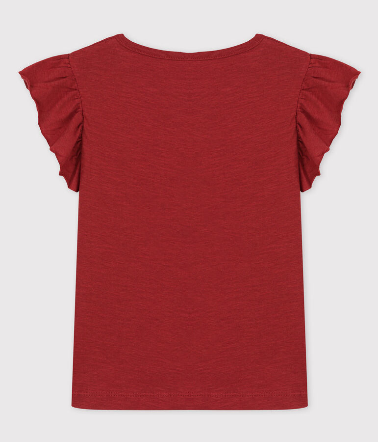 T-shirt manches courtes en coton enfant fille marron