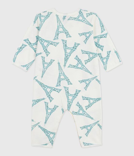 Katoenen babypyjama zonder voetjes met Eiffeltorenprint MARSHMALLOW/ MIMI