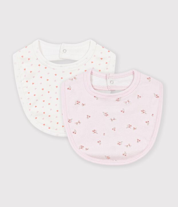 Set van katoenen slabbetjes met bloemetjesprint voor baby's multicouleur