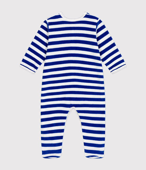 Pyjama de Noël en velours bébé bleu CALVIN/ MARSHMALLOW