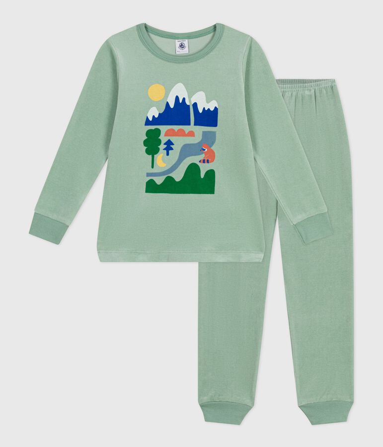 Pyjama enfant en velours vert