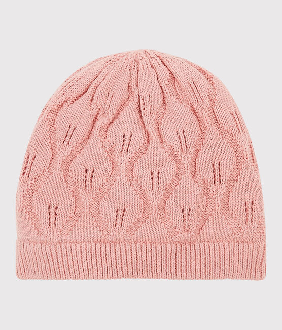 Bonnet en laine et coton pour bébé. roze CHARME