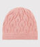 Bonnet en laine et coton pour bébé. roze CHARME