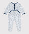 Fluwelen pyjama voor baby's wit ECUME/wit MULTICO