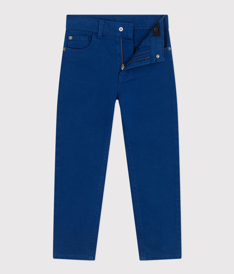 Rechte jongensbroek in denimkleur blauw