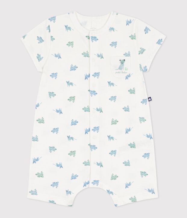 Kort katoenen pakje met dierenprint voor baby's wit/multicouleur