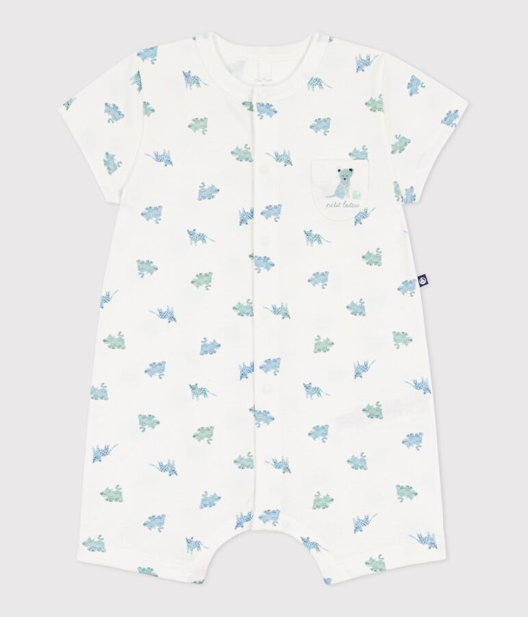 Kort katoenen pakje met dierenprint voor baby's wit/multicouleur