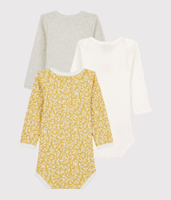 Lot de 3 bodies manches longues bébé fille en coton biologique variante 1