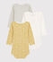 Lot de 3 bodies manches longues bébé fille en coton biologique variante 1