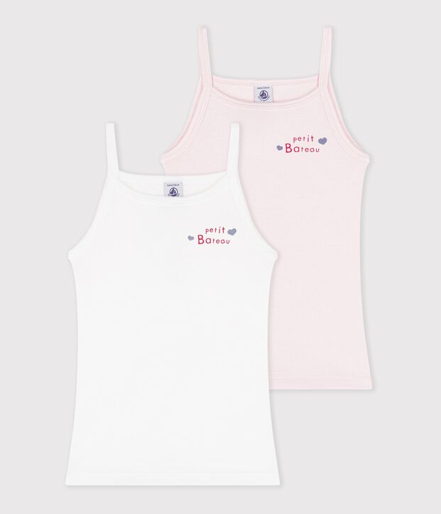 Lot de 2 chemises &agrave; bretelles en coton multicouleur