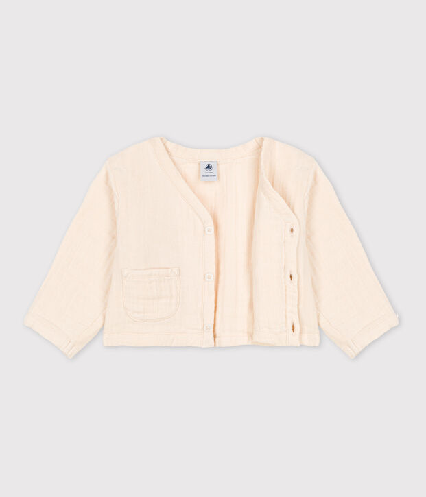 Cardigan van luchtig katoen voor baby's ecru