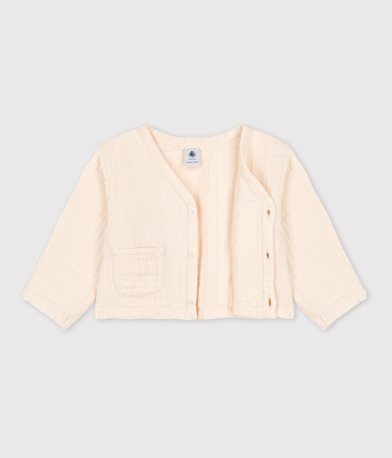 Cardigan van luchtig katoen voor baby's ecru
