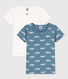 Set van 2 T-shirts met vogels en korte mouwen voor meisjes in katoen