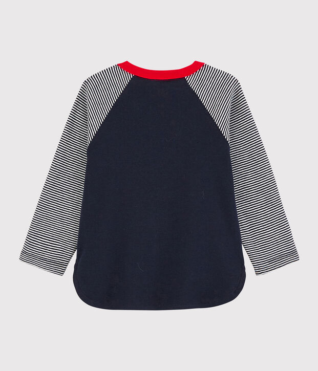 T-shirt colorblock babyjongen blauw/wit