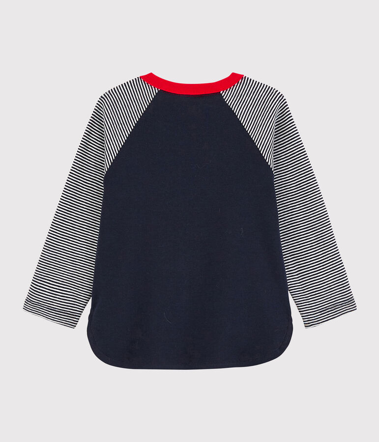 Tee-shirt colorblock b&eacute;b&eacute; gar&ccedil;on bleu SMOKING/blanc MARSHMALLOW