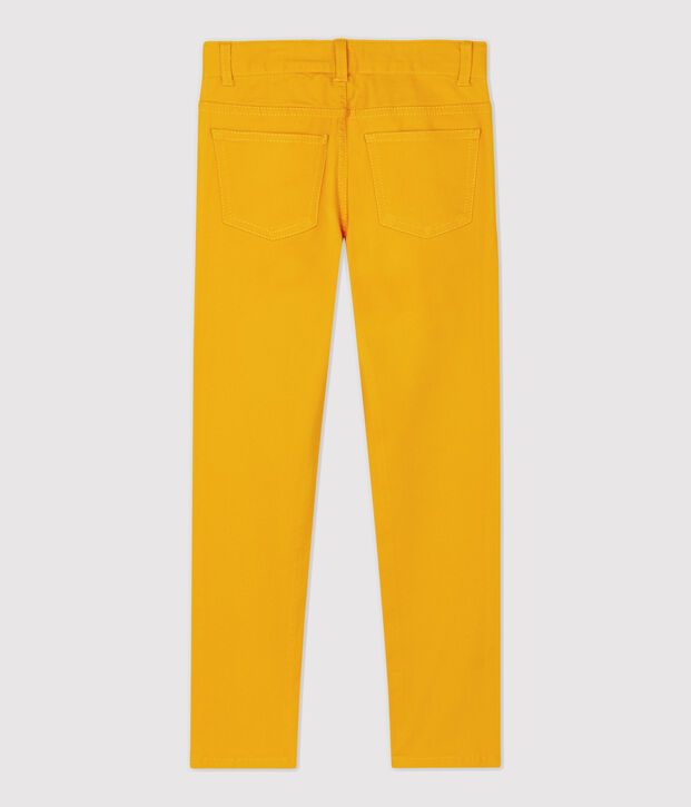 Pantalon slim en serge enfant gar&ccedil;on jaune