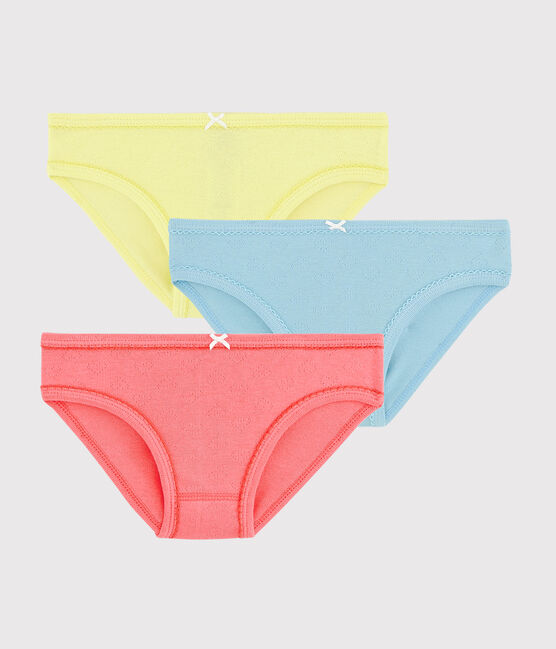 Set van 3 kleurrijke ajour slipjes voor meisjes, van biologisch katoen variante 1