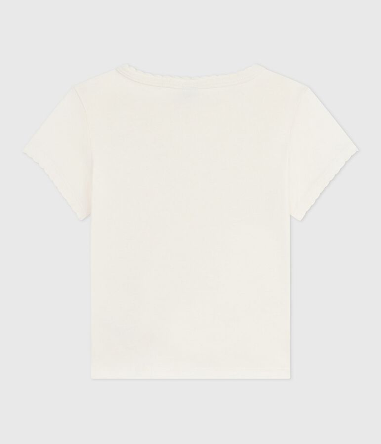 Tee-shirt enfant &agrave; manches courtes imprim&eacute; &eacute;cru