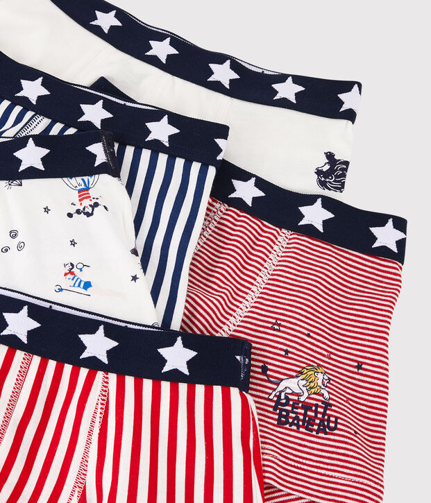 Set van 5 boxershorts voor jongens met feestelijke print multicouleur