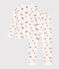 Pyjama très ajusté enfant en coton imprimé MARSHMALLOW/ PEONIA/ MULTICO
