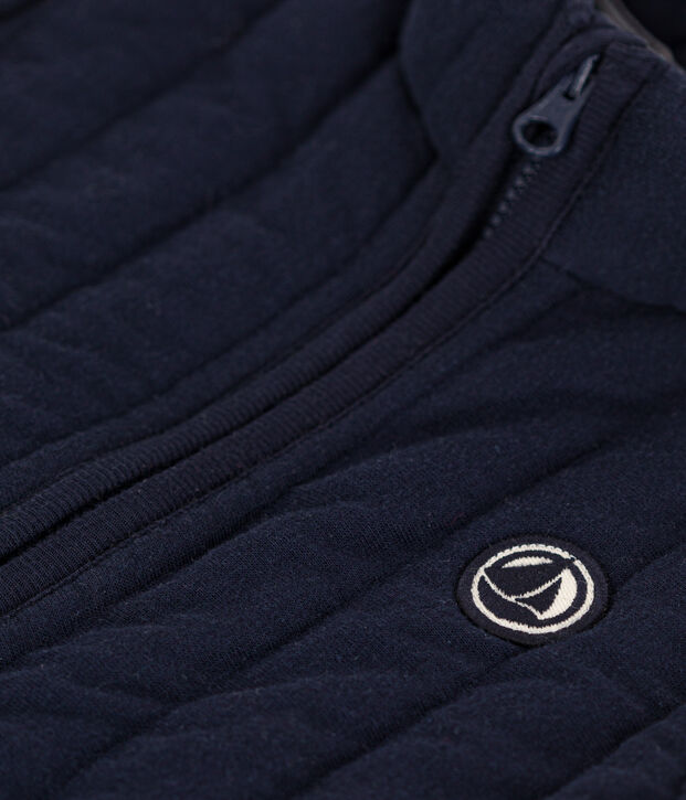 Veste sans manche en tubique matelass&eacute; b&eacute;b&eacute; bleu marine