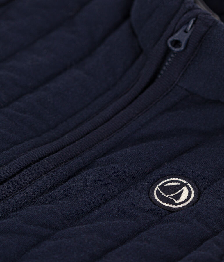 Babyjas zonder mouwen in gewatteerde tubic blauw