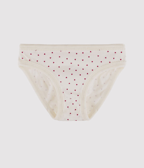 Culotte petite fille blanc MARSHMALLOW/rouge CLAFOUTI