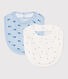 Lots de deux bavoirs bébé en coton imprimé
