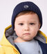 Met fleece gevoerde gebreide babymuts