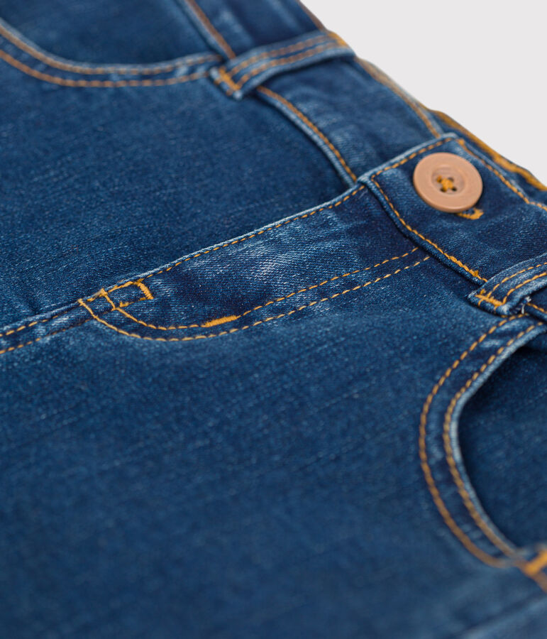 Rechte meisjesrok van denim blauw