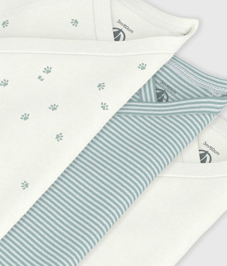 Lot de bodies crois&eacute;s manches courtes en coton imprim&eacute; b&eacute;b&eacute; variante 1