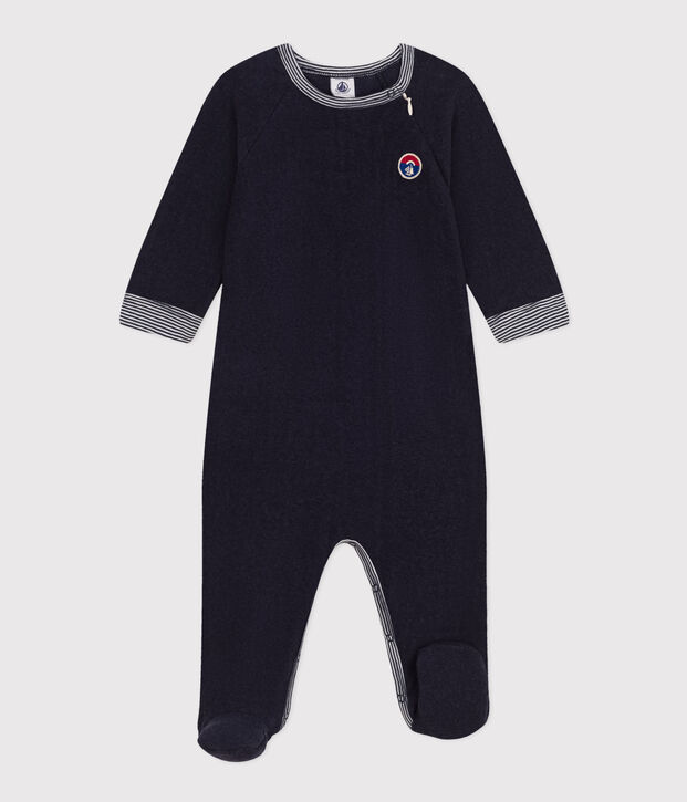 Pyjama en bouclette &eacute;ponge b&eacute;b&eacute; bleu marine