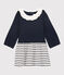 Robe manches longues bébé fille blanc MARSHMALLOW/bleu SMOKING
