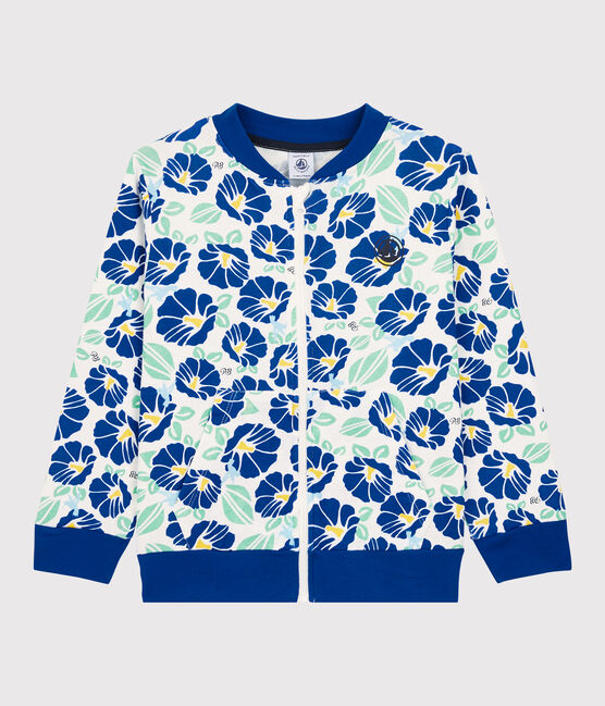 Cardigan en coton enfant garçon blanc MARSHMALLOW/blanc MULTICO