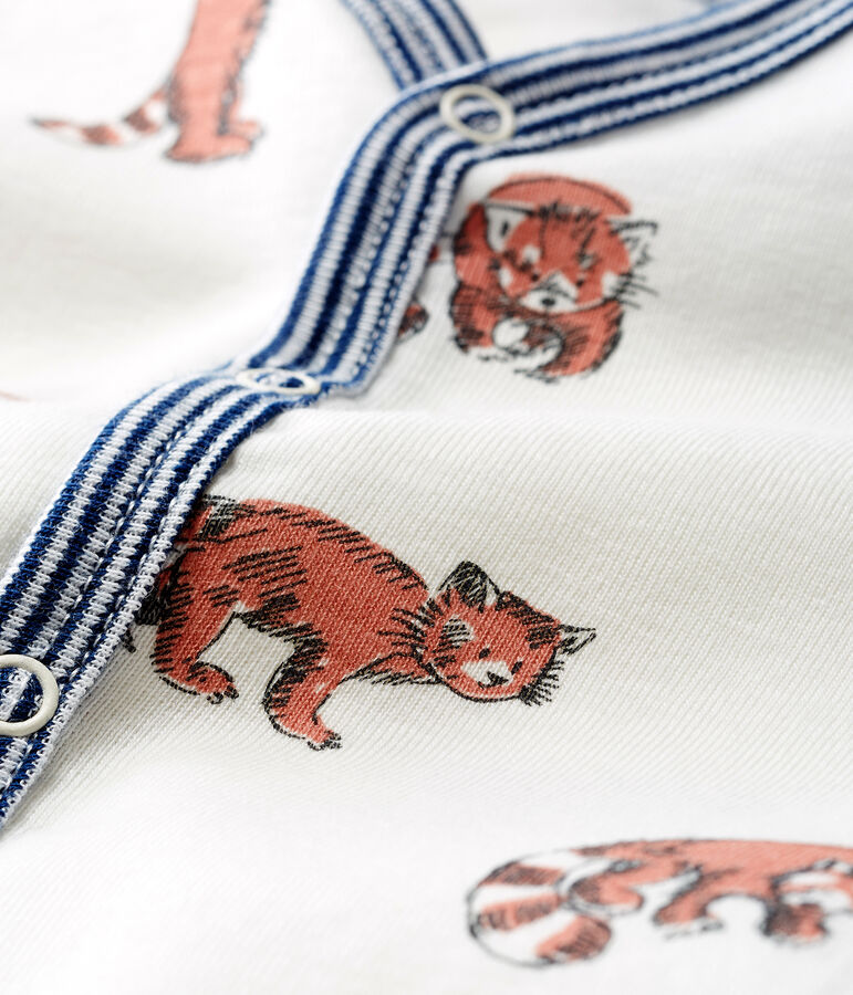 Dors bien sans pieds b&eacute;b&eacute; ouatin&eacute; en coton blanc MARSHMALLOW/ MULTICO CN