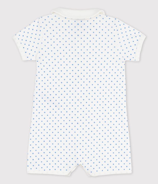Combicourt &eacute;toile b&eacute;b&eacute; en coton blanc/bleu
