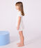 Pyjama short enfant en coton ajouré imprimé fleurs blanc MARSHMALLOW/blanc MULTICO
