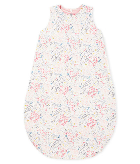 Gigoteuse réversible bébé fille en côte blanc MARSHMALLOW/blanc MULTICO