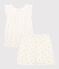 Pyjacourt soleils petite fille en coton blanc MARSHMALLOW/ ORGE