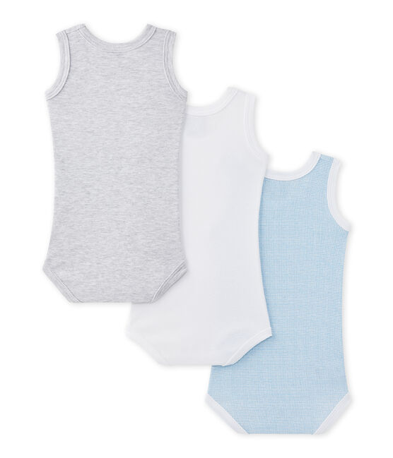 Set van 3 mouwloze body's voor babyjongens wit LOT