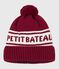 Gebreide kindermuts met fleecevoering - Petit Bateau rood AMARANTE/ MARSHMALLOW