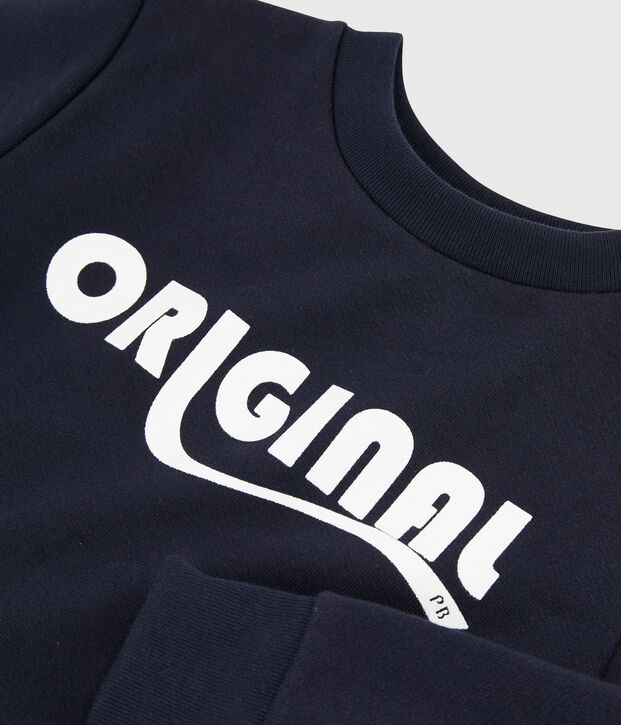 Sweatshirt enfant gar&ccedil;on bleu marine
