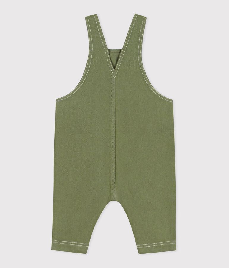 Lange babysalopette van gekleurde denim groen OLIVINE