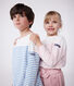Teeshirt marinière enfant en coton manches longues