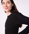 T-shirt met lange mouwen in opengewerkt katoen voor dames - L'Iconique zwart BLACK
