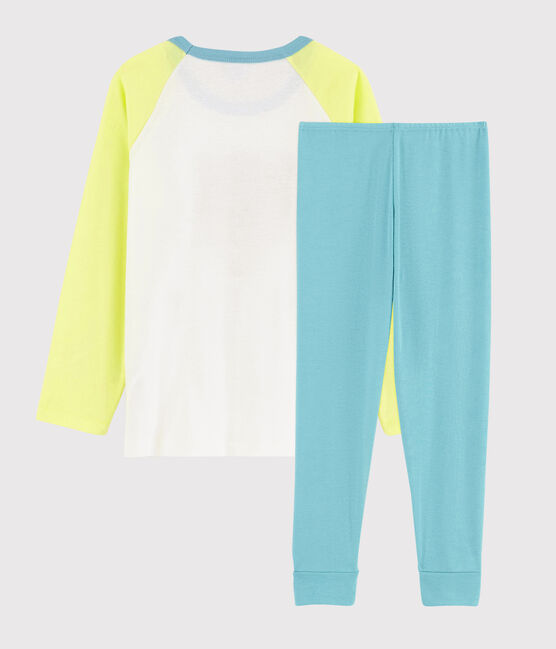 Katoenen pyjama met luipaardprint voor kleine jongens geel SUNNY/wit MULTICO