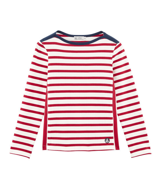 Marinière vrouw rood TERKUIT/wit MARSHMALLOW