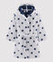Jongensbadjas van badstof wit MARSHMALLOW/blauw MEDIEVAL