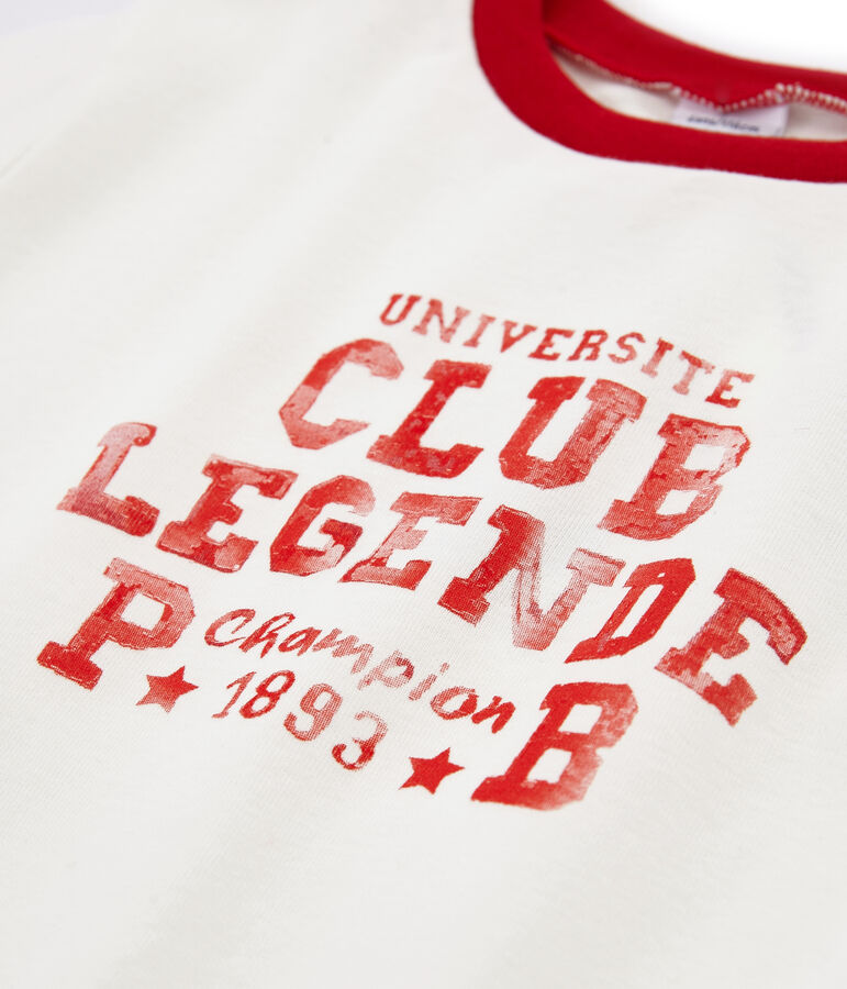 Tee-shirt enfant garcon blanc MARSHMALLOW