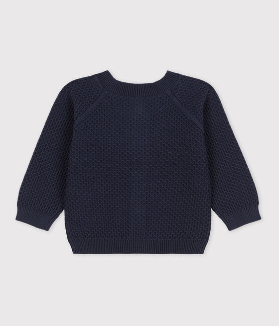 Cardigan bébé en tricot de coton bleu SMOKING